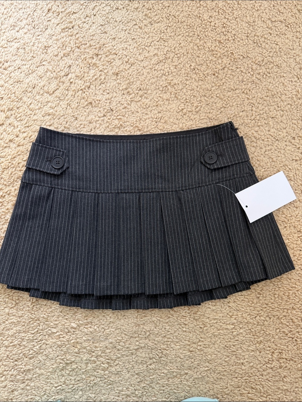 Brandy melville striped pleated mini skirt